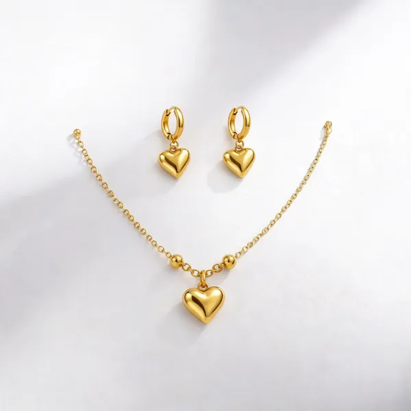 Gold_Plated_Stainless_Steel_Heart_Necklace_Earrings_Set_For_Women