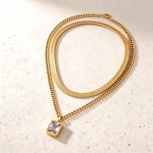 Gold_Plated_Layered_Clear_Stone_Pendant_Necklace_For_Women