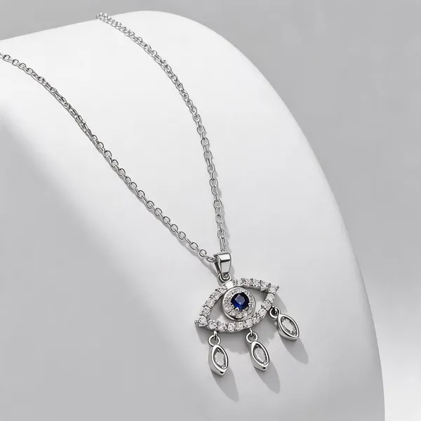 Silver_Plated_Evil_Eye_Stone_Pendant_Necklace_For_Women