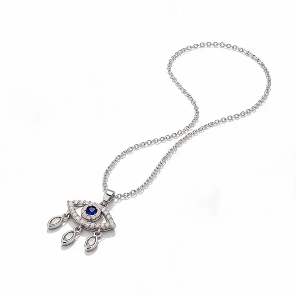 Silver_Plated_Evil_Eye_Stone_Pendant_Necklace_For_Women