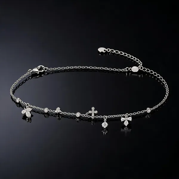 Silver_925_Butterfly_Charm_Chain_Anklet_For_Women