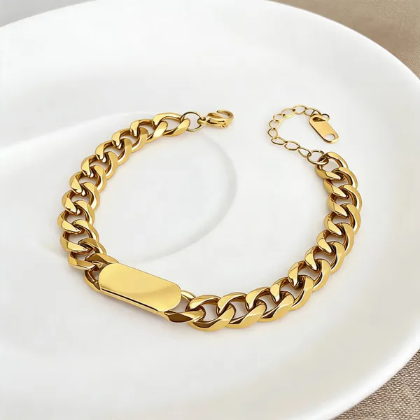 Gold_Plated_Stainless_Steel_Curb_Chain_ID_Bracelet_For_Men