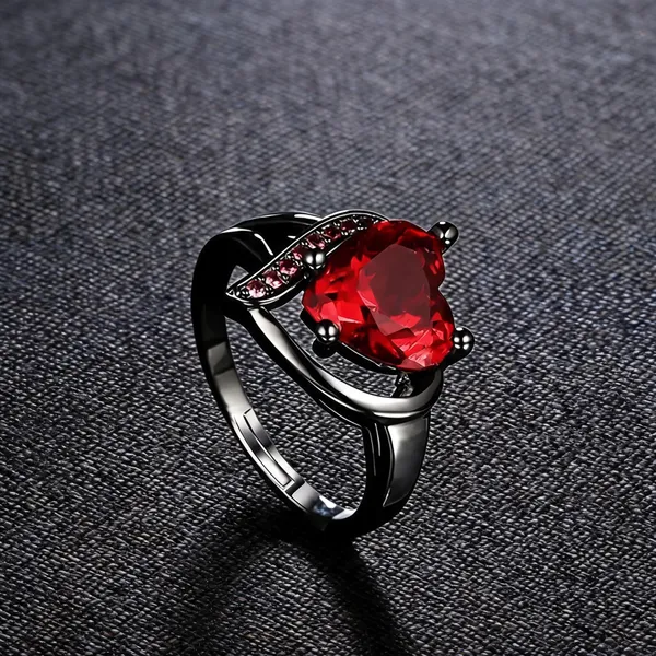 Black_Finish_Stainless_Steel_Red_Stone_Statement_Ring_For_Women