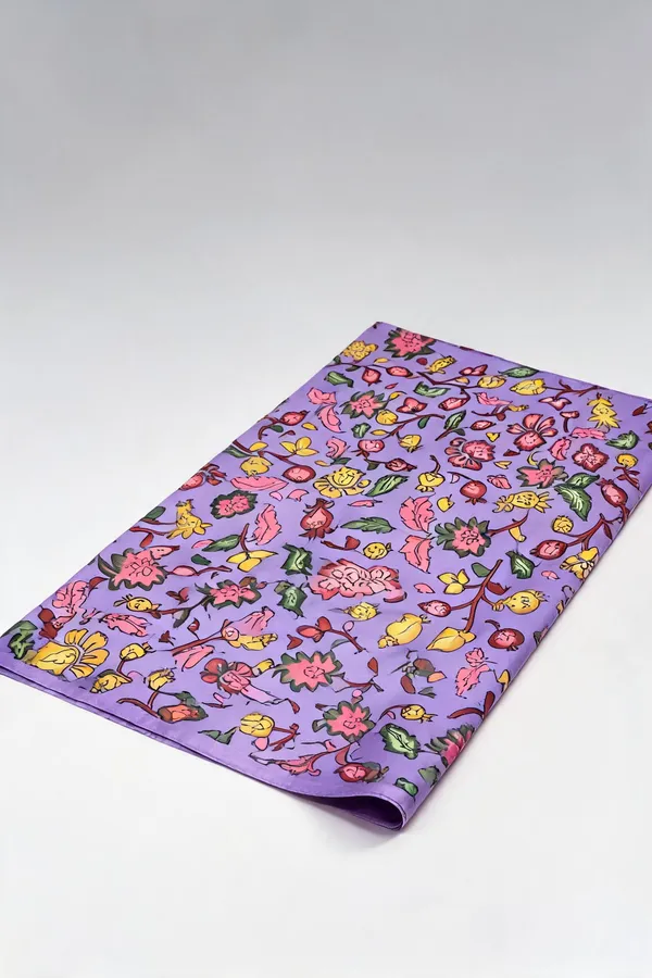 Purple_Pen_Kalamkari_Silk_Floral_Fabric