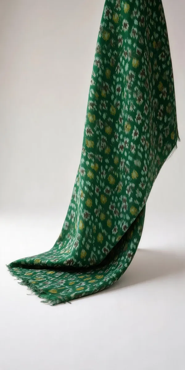 Green_Siko_Silk_Ikat_Pattern_Unstitched_Fabric