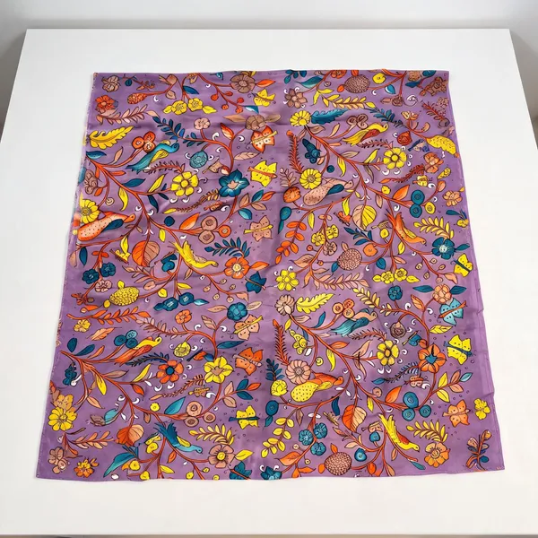 Purple_Pen_Kalamkari_Silk_Floral_Natural_Colour_Fabric