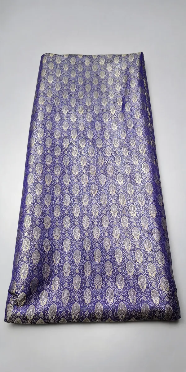 Blue_Banarasi_Ek_Tar_Brocade_Silk_Fabric