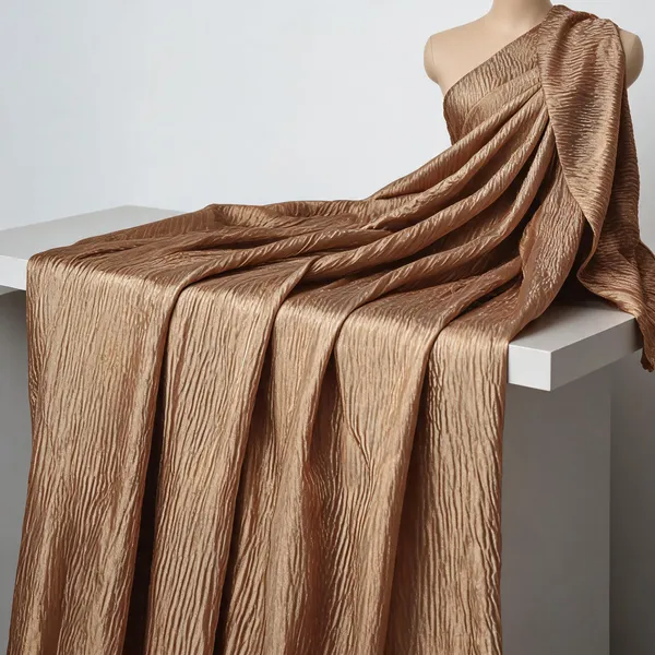 Golden_Crushed_Pure_Silk_Tissue_Fabric
