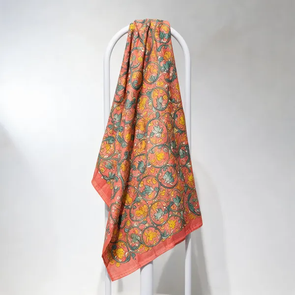 Coral_Pen_Kalamkari_Silk_Fabric