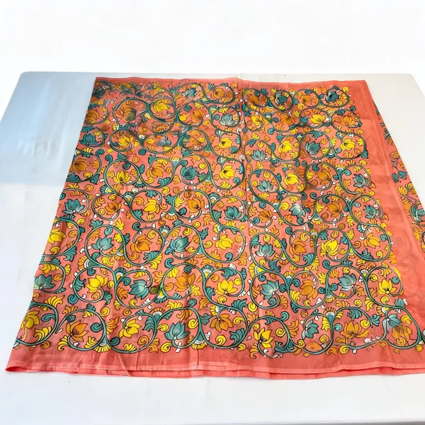Coral_Pen_Kalamkari_Silk_Fabric