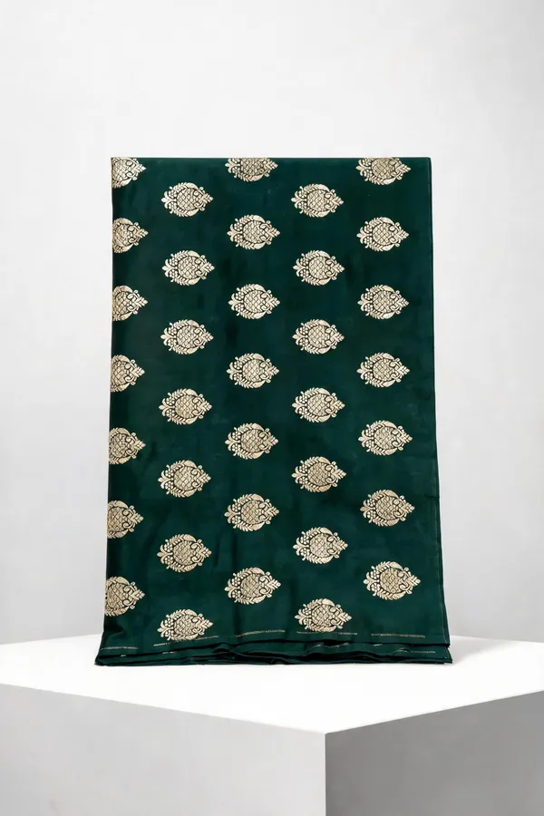 Green_Gold_Motif_Banarasi_Katan_Silk_Fabric