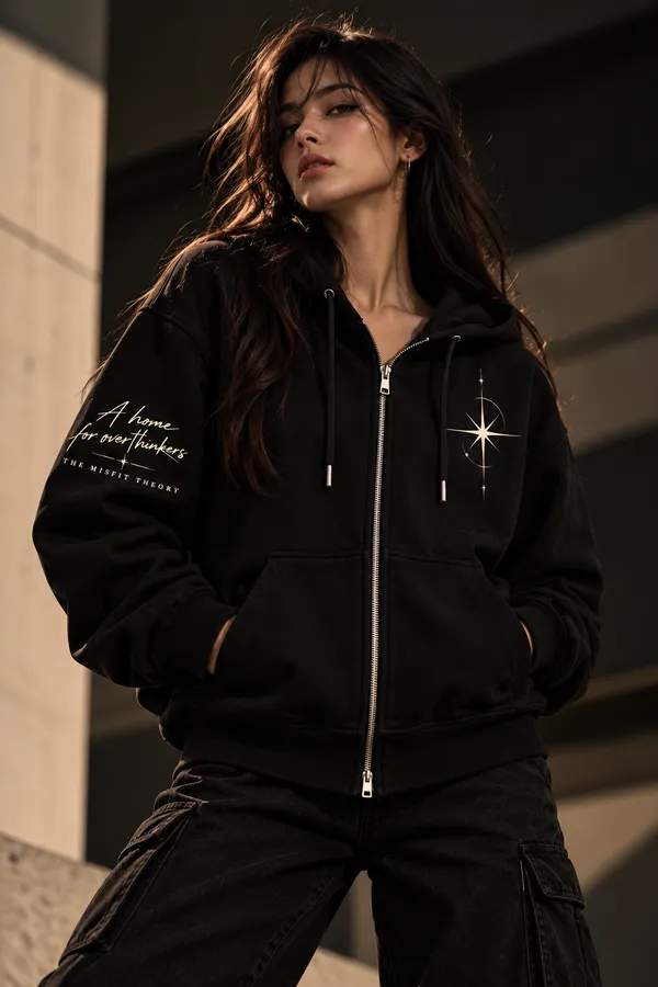 Homeward_Star_Unisex_Oversized_Zip-Up_Hoodie_–_Black