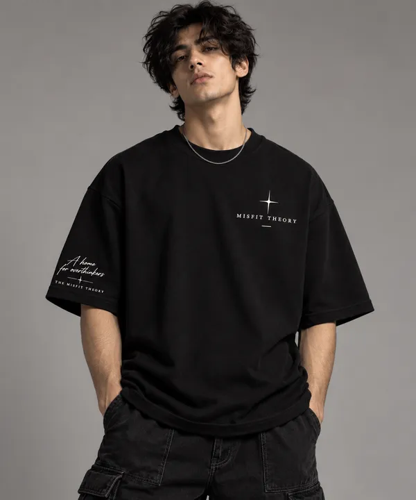Quiet_Star_Unisex_Oversized_Logo_T-Shirt_–_Black