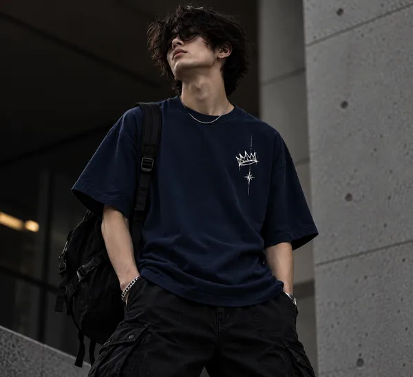 Worth_Liking_Oversized_Graphic_T-Shirt_–_Navy_Blue