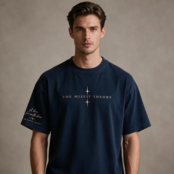 Navy_Cotton_Regular_Fit_Front_Side_Printed_T-Shirt_For_Unisex