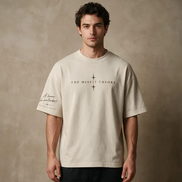 White_Cotton_Regular_Fit_Front_Side_Printed_T-Shirt_For_Unisex
