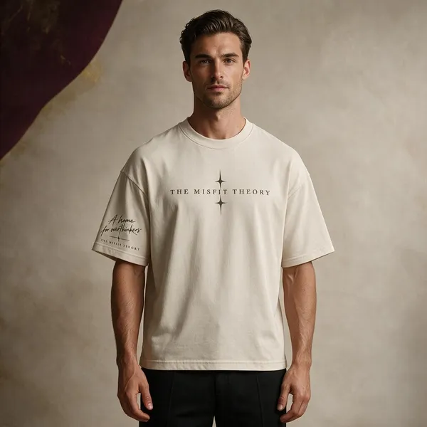 White_Cotton_Standard_Fit_Both_Side_Printed_T-Shirt_For_Unisex