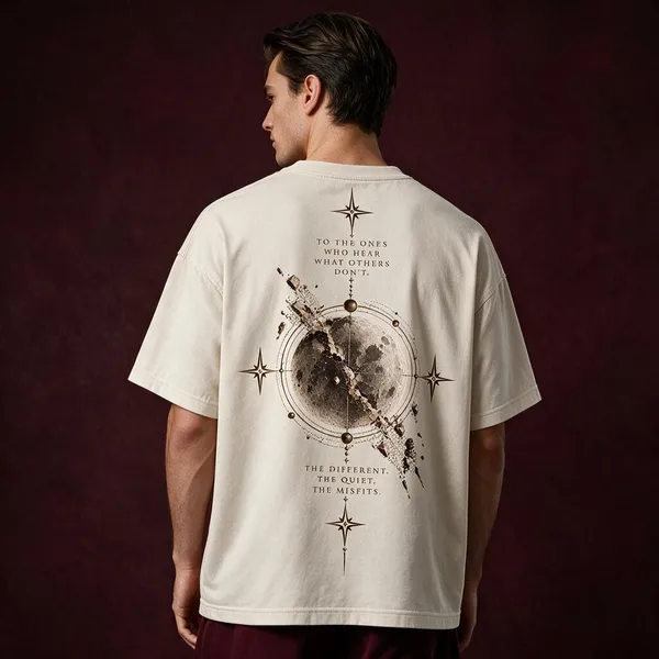 White_Cotton_Standard_Fit_Both_Side_Printed_T-Shirt_For_Unisex