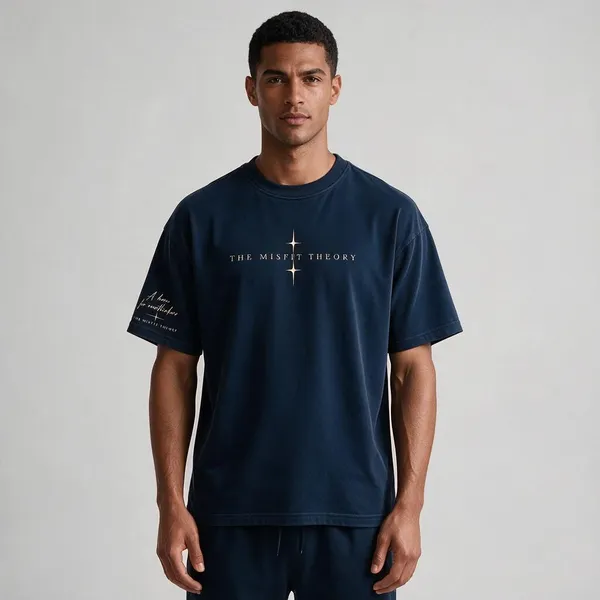 Navy_Cotton_Regular_Fit_Front_Side_Printed_T-Shirt_For_Unisex