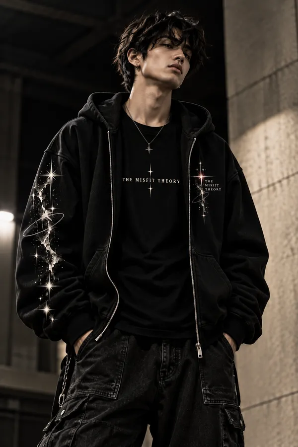 Lone_Orbit_Unisex_Oversized_Zip-Up_Hoodie_–_Black