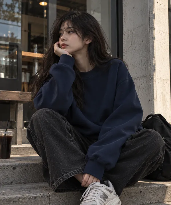 Lingering_Hours_Regular_Fit_Graphic_Sweatshirt_for_Women_–_Navy_Blue