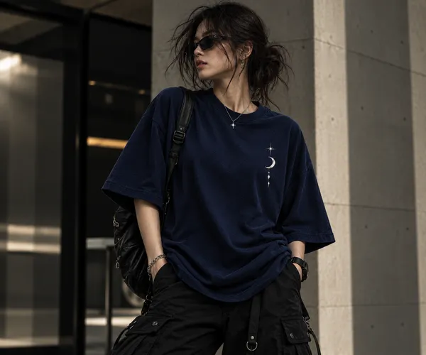 3AM_Spiral_Oversized_Graphic_T-Shirt_for_Women_–_Navy_Blue