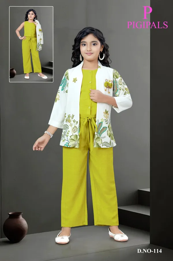 Green_Georgette_Printed_Jumpsuit_Set_For_Girls