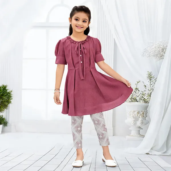 Mauve_Polyester_Silk_Flared_Frock_Dress_Set_For_Girls