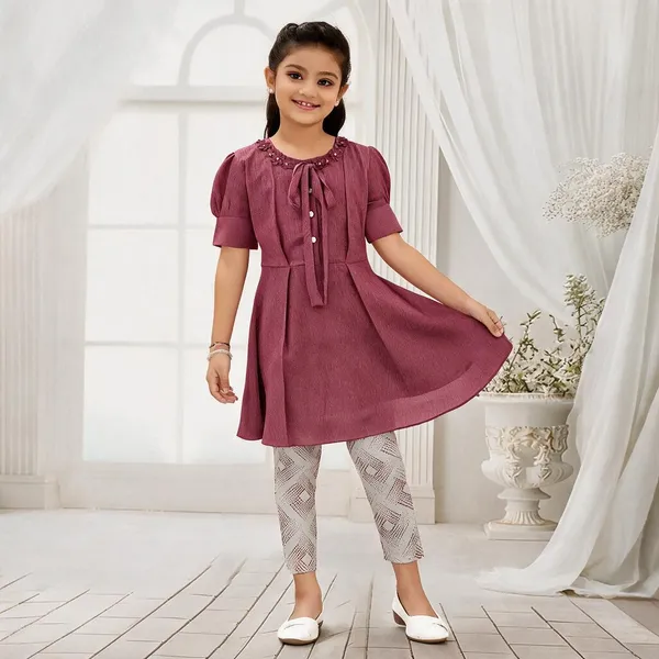 Mauve_Polyester_Silk_Flared_Frock_Dress_Set_For_Girls
