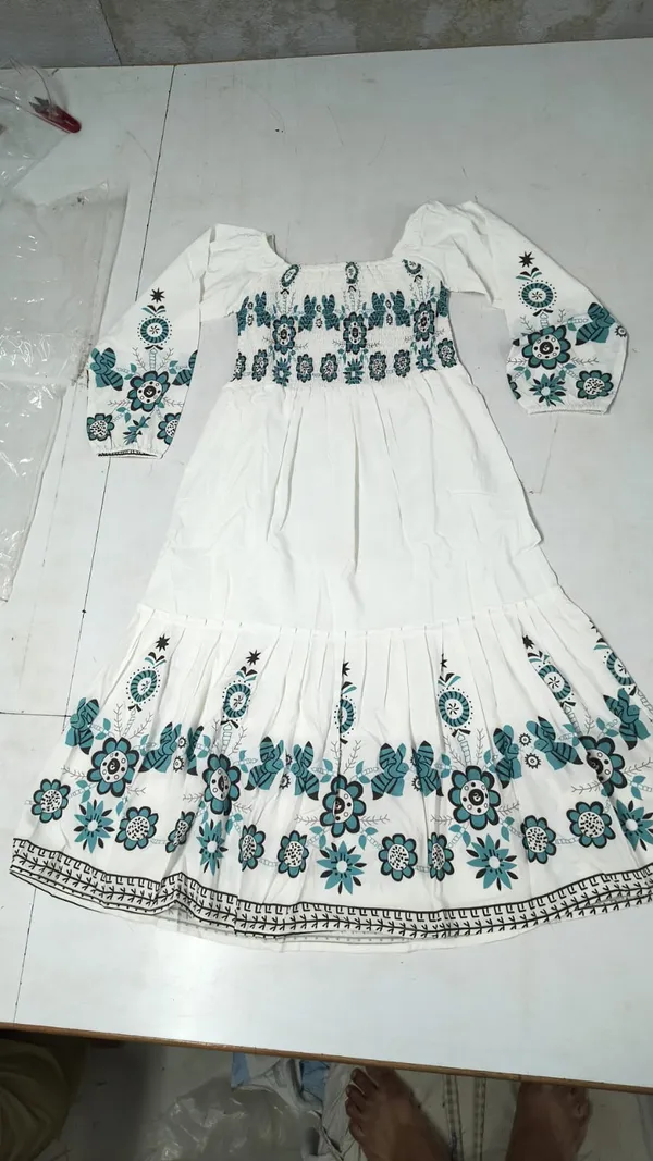 White_Georgette_Floral_Frock_Dress_For_Women