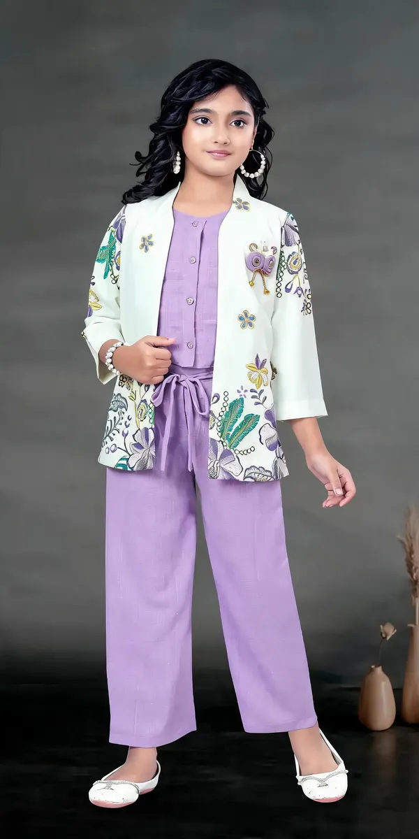 Lavender_Cotton_Georgette_Jumpsuit_Set_For_Girls