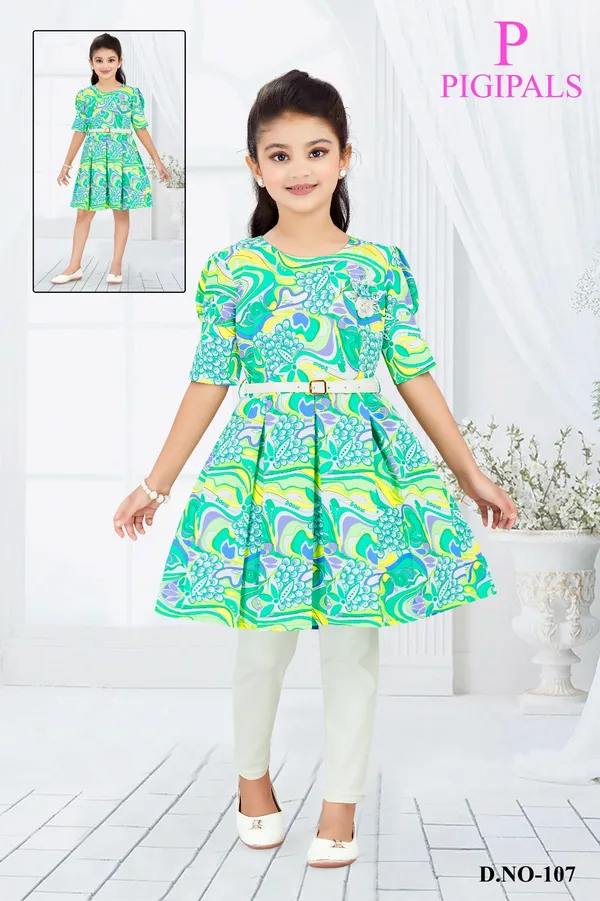 Green_Cotton_Printed_Fit_And_Flare_Dress_For_Girls