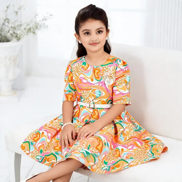 Multicolor_Cotton_Printed_Fit_And_Flare_Dress_For_Girls