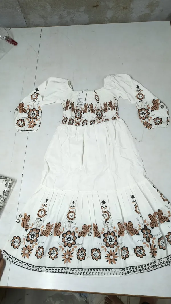 White_Georgette_Floral_Print_Frock_Dress_For_Women