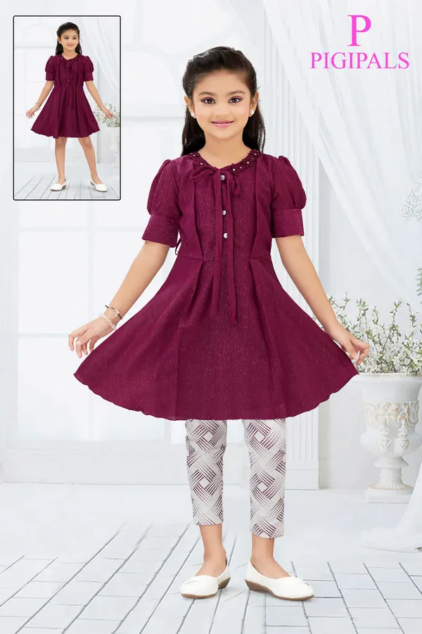 Maroon_Polyester_Silk_Fit_And_Flare_Dress_For_Girls