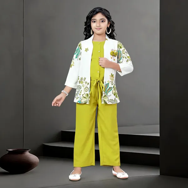 Green_Georgette_Printed_Jumpsuit_Set_For_Girls