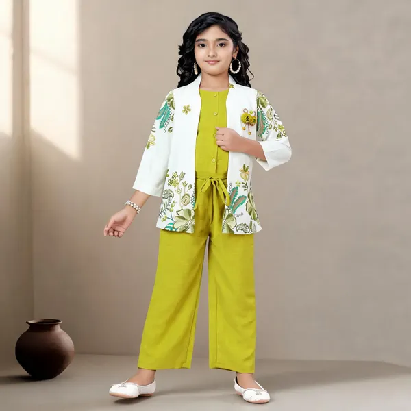 Green_Georgette_Printed_Jumpsuit_Set_For_Girls