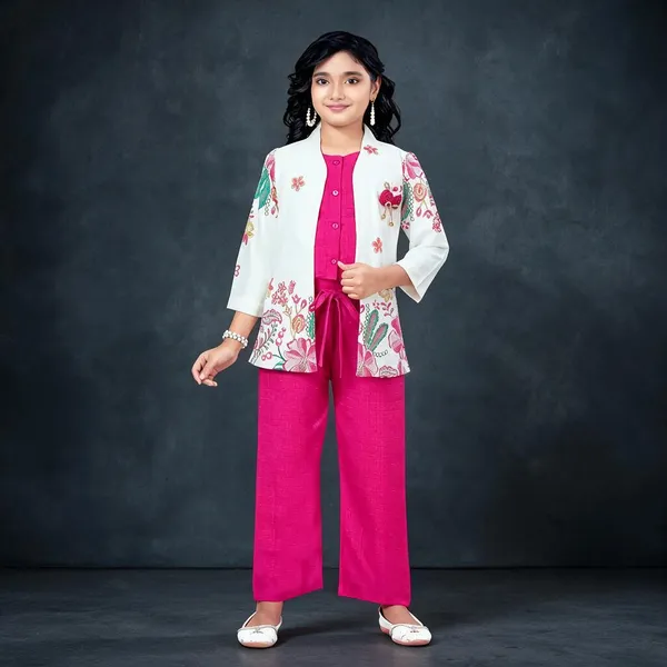 Pink_Georgette_Floral_Printed_Co-Ord_Set_For_Girls