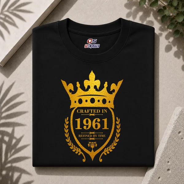 Customised_Crafted_In_1961_Refined_By_Time_Premium_Cotton_T_Shirt_Black