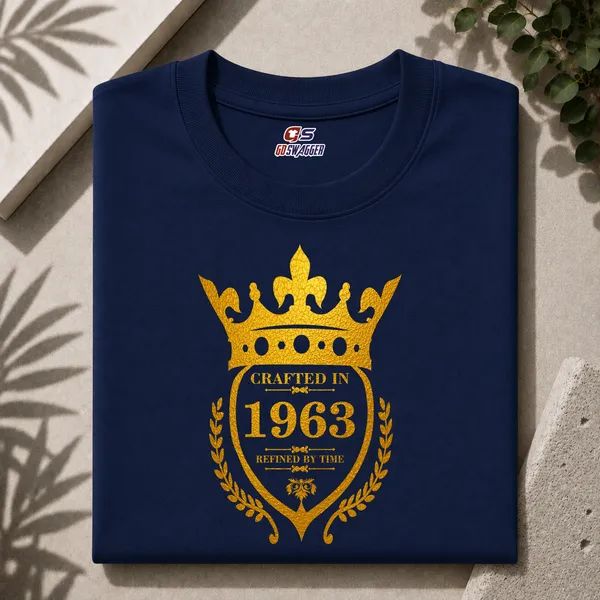 Customised_Crafted_In_1963_Refined_By_Time_Premium_Cotton_T_Shirt_Navy