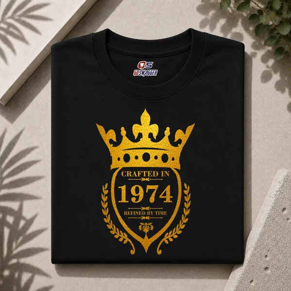 Customised_Crafted_In_1974_Refined_By_Time_Premium_Cotton_T_Shirt_Black