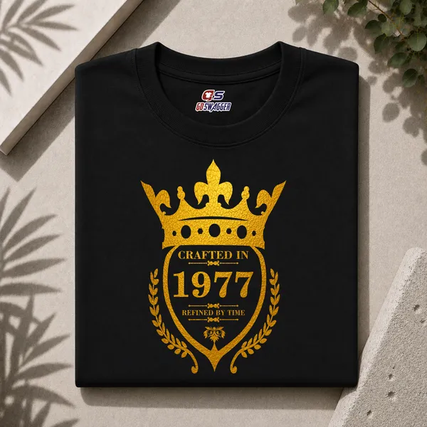 Customised_Crafted_In_1977_Refined_By_Time_Premium_Cotton_T_Shirt_Black