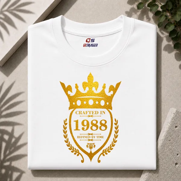 Customised_Crafted_In_1988_Refined_By_Time_Premium_Cotton_T_Shirt_White