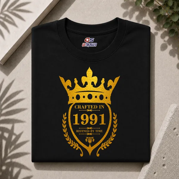 Customised_Crafted_In_1991_Refined_By_Time_Premium_Cotton_T_Shirt_Black