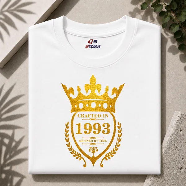 Customised_Crafted_In_1993_Refined_By_Time_Premium_Cotton_T_Shirt_White
