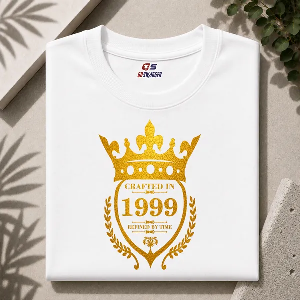 Customised_Crafted_In_1999_Refined_By_Time_Premium_Cotton_T_Shirt_White