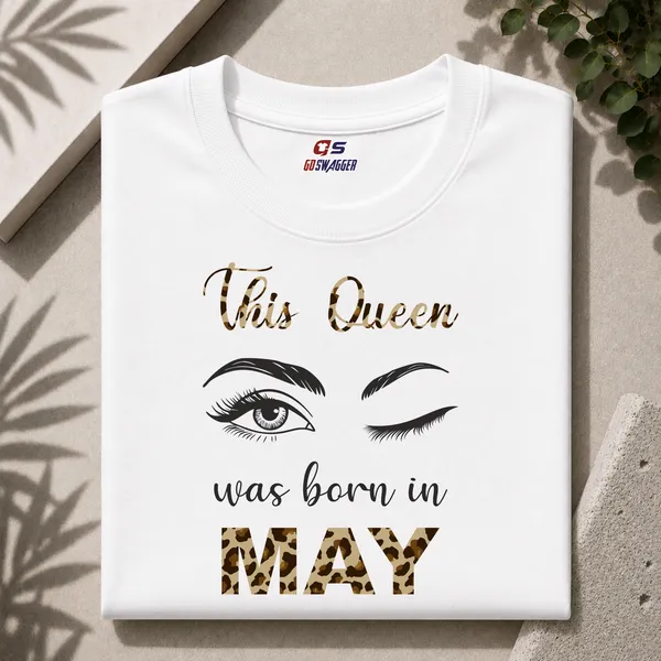 Customised_This_Queen_Was_Born_In_May_Premium_Cotton_Tshirt_White