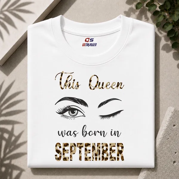 Customised_This_Queen_Was_Born_In_September_Premium_Cotton_Tshirt_White