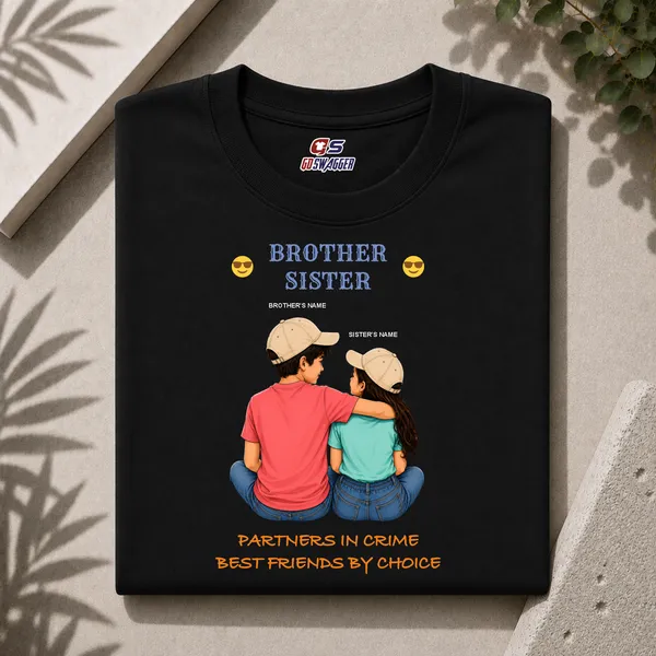 Customised__Partner_In_Crime_Brother_And_Sister_Premium_Cotton_T_Shirt_Black