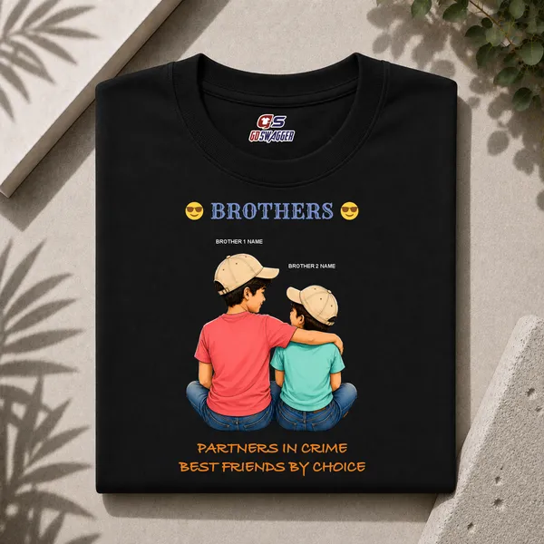 Customised__Partner_In_Crime_2_Brother_Premium_Cotton_T_Shirt_Black